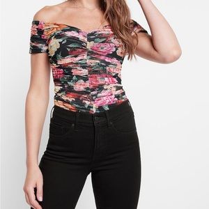 EXPRESS FLORAL MESH BODYSUIT